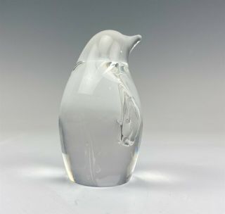 Steuben Crystal Studio Hand Crafted Blown Art Glass Penguin Bird Figurine NR JQF 3