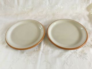2 Sonora White By Crown Corning 9 " Salad / Lunch Plate Terra Cotta Japan