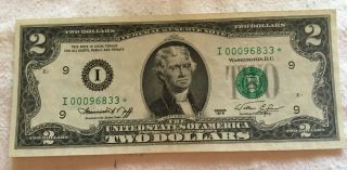 1976 $2 Minneapolis Star Note,  Low Number Au, ,  See Photo