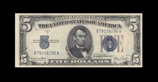 1934 - D United States Silver Certificate $5 Consecutive 2 Of 2 ( (aunc))