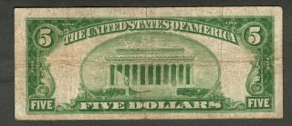 SERIES 1928 A FIVE DOLLAR FEDERAL RESERVE NOTE NUMERICAL DISTRICT 7 CHICAGO 2