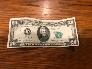1977 $20 Dollar Bill Star Note,  D00137515