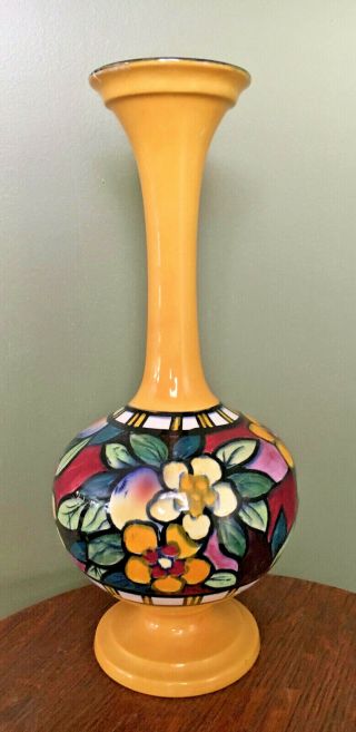 Vintage Art Deco Pottery Yellow Phoenix Ware Vase Thomas Forester & Sons