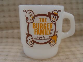 Fire - King A&w The Root Beer Family Drive - In Restaurant Milk Glass Coffee Mug