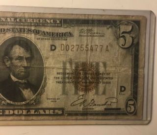 1929 $5 The Federal Reserve Bank of Cleveland Ohio D Series 3