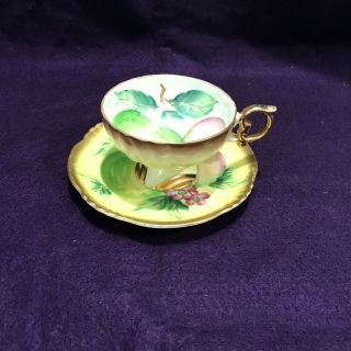 Hand Crafted Tea Cup And Saucer With Florial Design Made In Japan