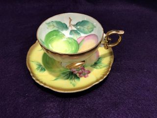 HAND CRAFTED TEA CUP AND SAUCER WITH FLORIAL DESIGN MADE IN JAPAN 2