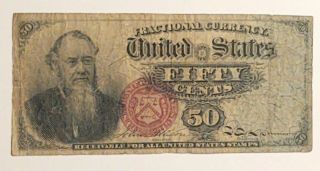 Usa Fractional Currency - Stanton - 50 Cents - 4th Issue - Fr 1376 - Fine