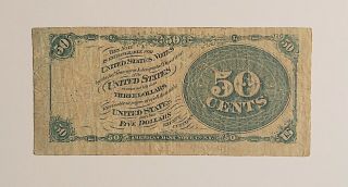 USA Fractional Currency - Stanton - 50 Cents - 4th Issue - Fr 1376 - Fine 2