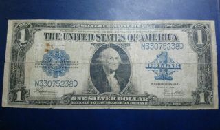 1923 Usa $1 Dollar United States Circulated Silver Certificate Old Banknote Nz15