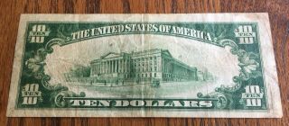 1929 $10 UNITED STATES NATIONAL CURRENCY NOTE - CHICAGO - DETAIL 2