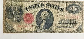 1917 $1 One Dollar United States Legal Tender Note Speelman - White Low Ser.
