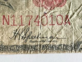1917 $1 One Dollar United States Legal Tender Note Speelman - White Low Ser. 3