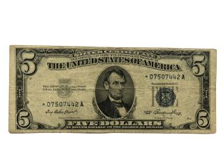 Fr.  1655 $5 Five Dollar 1953 Star Silver Certificate Note