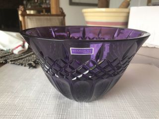 Marquis By Waterford Shelton Purple 8 " X 5 " Lead Crystal Bowl Germany