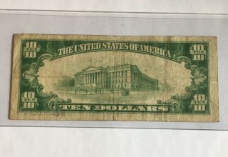 1929 $10 U.  S.  Brown Seal Federal Reserve Bank Note Of Chicago US Currency 2