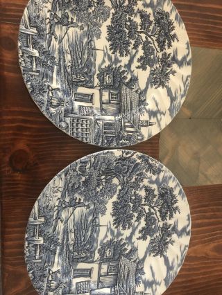 The Hunter By Myott Hand Engraved Hand Painted Dinner Set Of 2 “blue”
