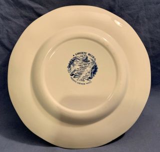 ANTIQUE INDEPENDENCE HALL COLLECTOR PLATE DISH STAFFORDSHINE LIBERTY BLUE 9 7/8 