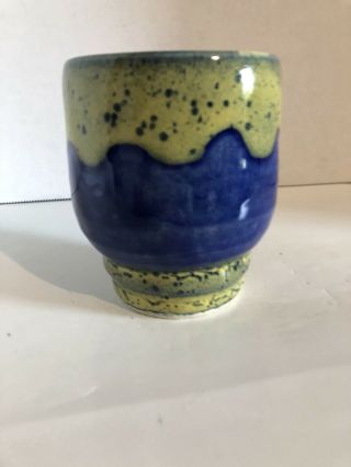 Beatifully Crafted Handmade Pottery Mug/coffee Cup Blue,  Green Glaze Drip