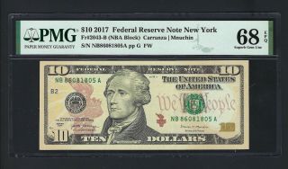 United State - Federal Reserve Note 10 Dollars 2017 Fr2043 - B Grade 68