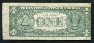1977 $1 Frn Federal Reserve Note “reverse Offset Printing Error” Very Fine