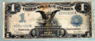 1899 $1 Dollar Silver Certificate Black Eagle Napier - Mcclung Signatures W/ Tape