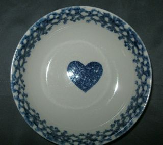 Folk Craft Hearts by Tienshan Coupe Bowl Blue Sponge 2