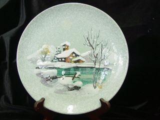 Vintage Hand Painted Plate Marked Italy 8 " F40/11/8 Buildings In Snow