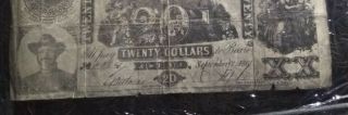 1861 $20 DOLLAR CONFEDERATE STATES CURRENCY CIVIL WAR NOTE No 1524 3