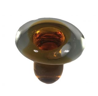 Vintage Viking Small Amber Art Glass Mushroom 3.  5”
