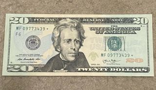 20 Dollar Bill Star Note 2013 Uncirculated