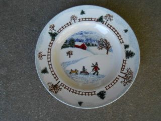 Tienshan Folk Craft Winter Side 8.  5 " Salad/dessert Plate Christmas