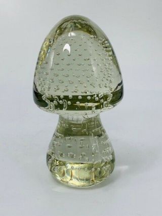 Vintage Murano Art Glass Controlled Bubble Mushroom Figurine - 6 "