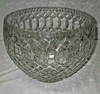 Vintage Hand Cut 24 Lead Crystal 8x10 Ft Bowl Made In Poland