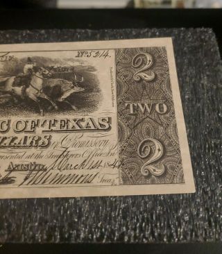 The Republic Of Texas 1841 Two Dollar Bank Note rp Shipps With Ups 3