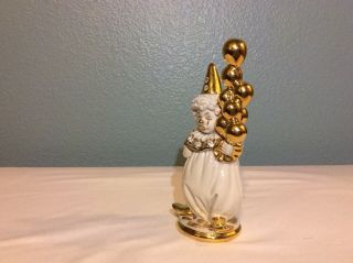 Limoges White Clown With Swarovski Crystals And Gold 2