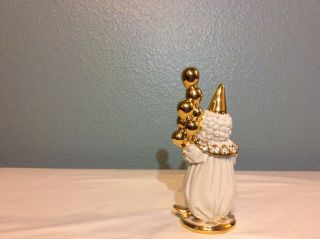Limoges White Clown With Swarovski Crystals And Gold 3