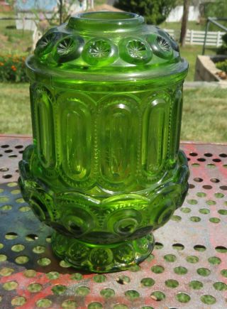 Vintage Le Smith Moon And Star Green Glass Courting Lamp