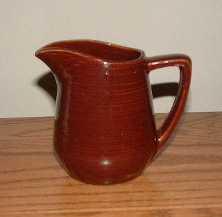 Mccoy Pottery Brown Ribbed Creamer Pitcher 647