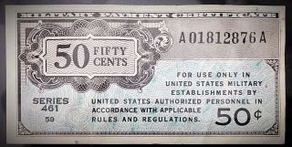 Military Payment Certificate 50 Cents Series 461