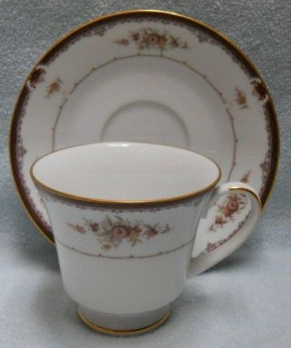 Noritake China Bordeaux 3191 Pattern Cup And Saucer