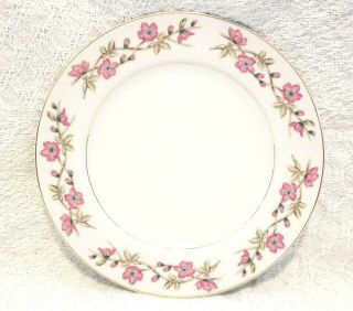Vintage Valmont China Briar Rose Plate 10 " Set Of 2 Pink Roses