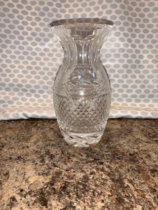 Waterford Glandore Clear Crystal Flower Vase Signed