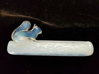 Vintage French Sabino Squirrel Opalescent Glass Knife Rest,  Signed,