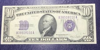 Series Of 1934 C United States $10 Silver Certificate Crisp Uncirculated
