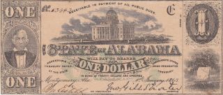 1 Dollar Extra Fine Banknote From Confederate States Of America/alabama 1863