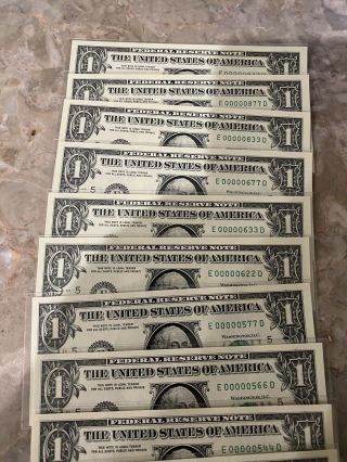 Extremely Low Serial Number 1$ One Dollar Bill Three Digit 2003 EACH FANCY 3