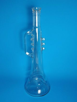 Vintage Trumpet Shaped Bottle Horn Craft Art Glass 70mm 75cl change holder 15 