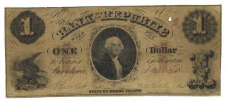 1855 $1,  Bank Of The Republic,  Providence,  Ri,  Obsolete Note