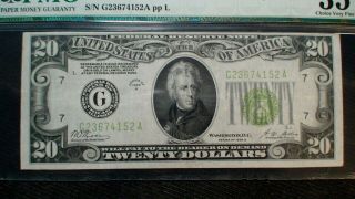 1928 B Twenty Dollar FR 2052 - Glgs PMG CHOICE VF35 CHICAGO Note $20 Bill 2